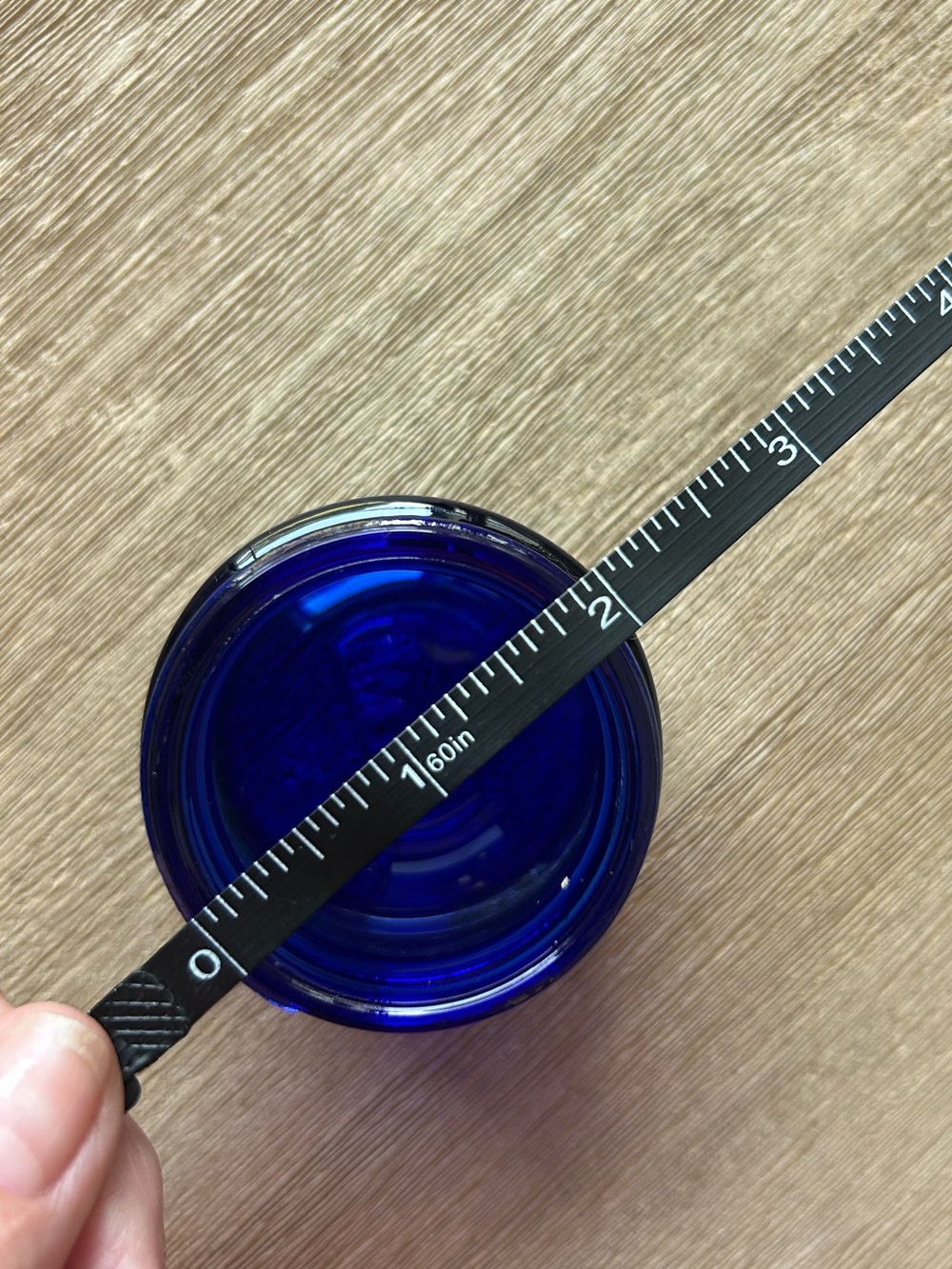 Antique Cobalt Blue Glass Noxzema Jar - no lid - Small Jewelry Storage - Picture 6 of 9